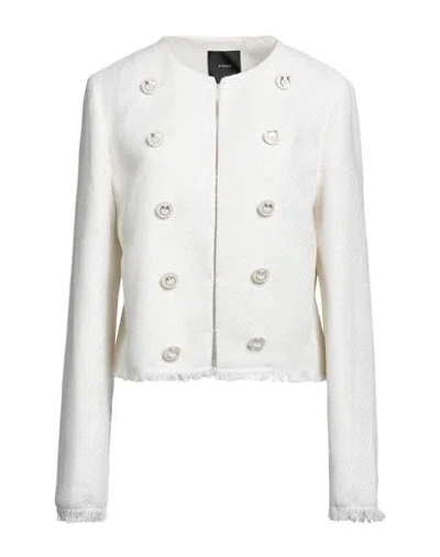 Pinko Woman Blazer Ivory Size 6 Cotton, Polyester, Viscose, Polyamide, Metallic Fiber In White