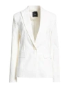 Pinko Woman Blazer Ivory Size 8 Linen, Viscose, Elastane In White