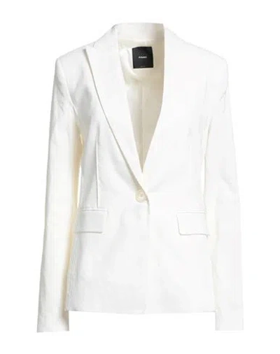 Pinko Woman Blazer Ivory Size 8 Linen, Viscose, Elastane In White