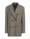 Pinko Woman Blazer Khaki Size 10 Wool, Viscose, Polyester, Elastane In White