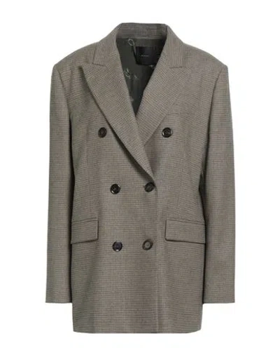 Pinko Woman Blazer Khaki Size 10 Wool, Viscose, Polyester, Elastane In White