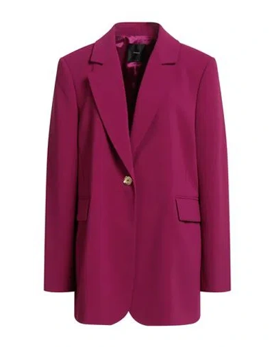 Pinko Woman Blazer Magenta Size 12 Polyester, Elastane In Purple
