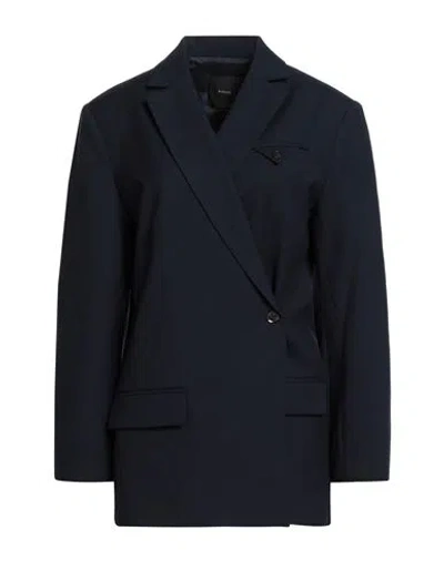 Pinko Woman Blazer Midnight Blue Size 0 Wool, Cotton