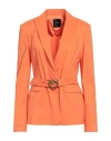 Pinko Woman Blazer Orange Size 10 Linen, Viscose, Elastane In Orange