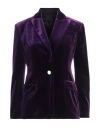 Pinko Woman Blazer Purple Size 2 Polyester, Elastane