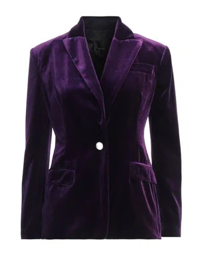 Pinko Woman Blazer Purple Size 2 Polyester, Elastane