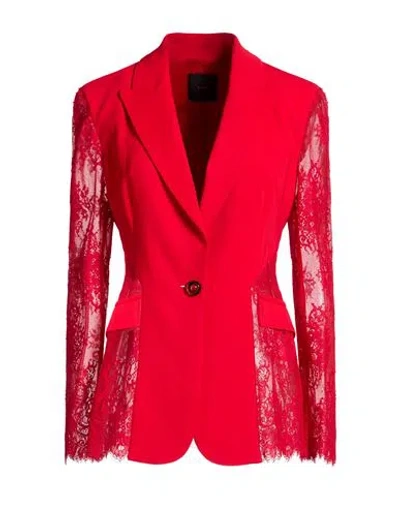 Pinko Woman Blazer Red Size 4 Nylon, Cotton, Viscose, Elastane