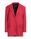 Pinko Woman Blazer Red Size 8 Polyester, Viscose, Elastane In Red