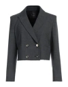 Pinko Woman Blazer Charcoal Size 10 Polyester, Wool, Elastane In Grey