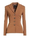 Pinko Woman Blazer Tan Size 2 Viscose, Polyamide, Elastane In Brown
