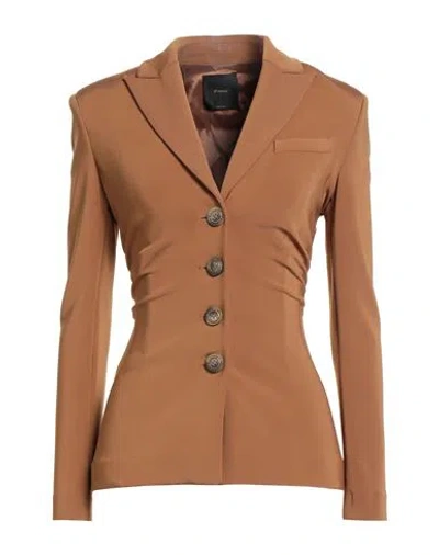 Pinko Woman Blazer Tan Size 2 Viscose, Polyamide, Elastane In Brown
