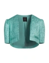 Pinko Woman Jacket Turquoise Size 8 Polyester, Metallic Fiber, Viscose, Polyamide In Blue