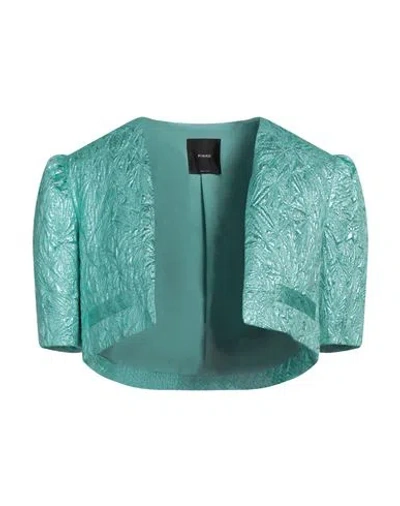 Pinko Woman Jacket Turquoise Size 8 Polyester, Metallic Fiber, Viscose, Polyamide In Blue