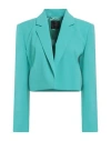 Pinko Woman Blazer Turquoise Size 8 Polyester, Elastane In Green