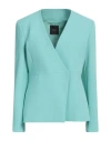 Pinko Woman Blazer Turquoise Size 10 Polyester, Elastane In Blue