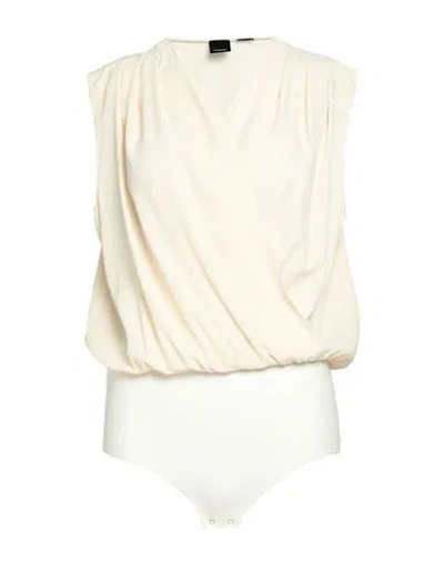 Pinko Woman Bodysuit Beige Size 6 Acetate, Silk, Polyamide, Elastane