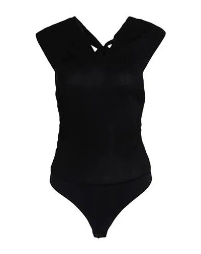 Pinko Woman Bodysuit Black Size 8 Viscose, Elastane, Polyamide