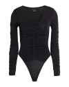 Pinko Woman Bodysuit Black Size Xs Viscose, Elastane In Black
