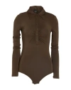 Pinko 'hardy' Brown Body With Classic Collar In Modal Blend Woman In Beige