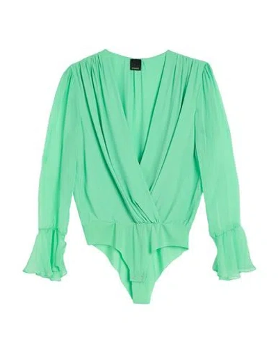 Pinko Woman Bodysuit Light Green Size 4 Acetate, Silk, Polyester, Rubber
