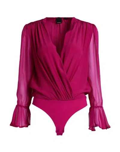Pinko Woman Bodysuit Magenta Size 4 Acetate, Silk, Polyester, Rubber