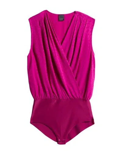 Pinko Woman Bodysuit Mauve Size 4 Acetate, Silk, Polyamide, Elastane In Purple