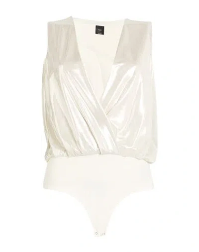 Pinko Woman Bodysuit Platinum Size L Polyester, Elastane In Neutral