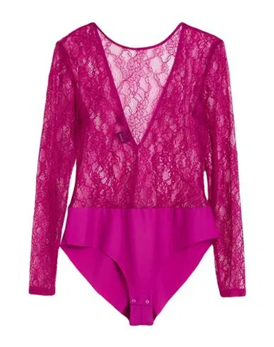 Pinko Woman Bodysuit Purple Size Xl Polyamide, Elastane