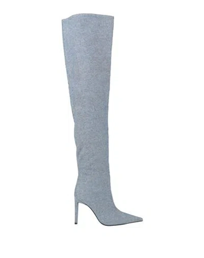 Pinko Woman Boot Blue Size 8 Textile Fibers
