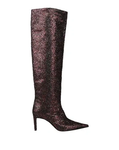 Pinko Woman Boot Burgundy Size 8 Textile Fibers