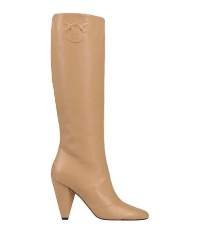 Pinko Woman Boot Sand Size 6 Leather In Beige