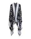 Pinko Woman Cape Black Size Onesize Acrylic, Wool, Viscose In Multi