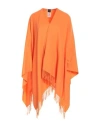 Pinko Woman Cape Orange Size Onesize Virgin Wool, Polyester In Orange