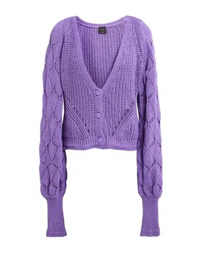 Pinko Woman Cardigan Purple Size L Cotton