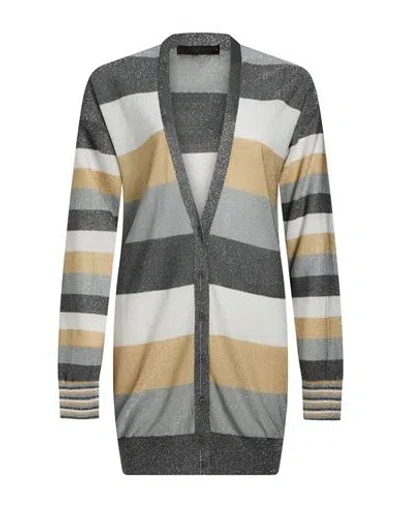 Pinko Woman Cardigan Silver Size Xs Acetate, Polyamide, Polyester In Gray