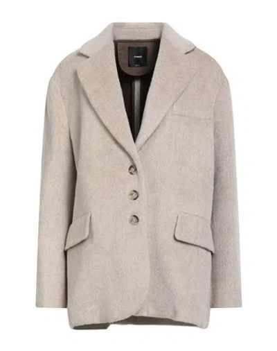 Pinko Woman Coat Beige Size 8 Alpaca Wool, Nylon, Wool In Sand