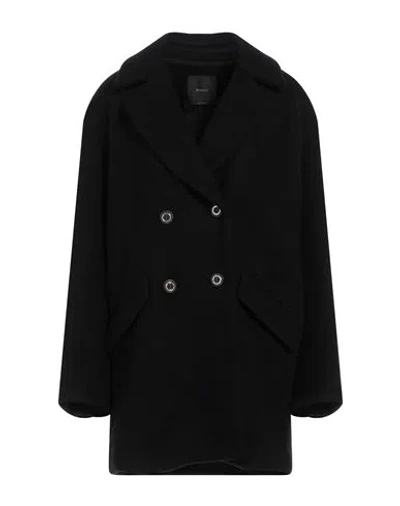 Pinko Woman Coat Black Size 10 Virgin Wool, Polyamide