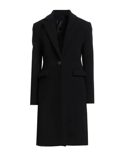 Pinko Woman Coat Black Size 10 Wool, Nylon
