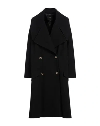 Pinko Woman Coat Black Size 8 Wool, Nylon