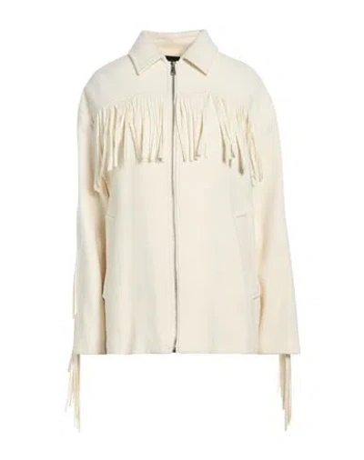 Pinko Woman Coat Cream Size 8 Wool, Polyamide In White