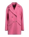 Pinko Double-breasted Wool-blend Coat In Pink