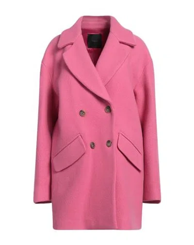 Pinko Woman Coat Fuchsia Size 12 Virgin Wool, Polyamide