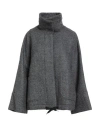Pinko Short Gray Wool Forbice Coat With High Collar In Gray