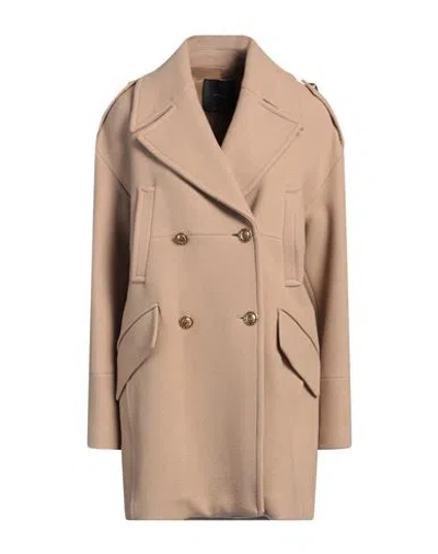 Pinko Woman Coat Light Brown Size 2 Wool, Polyamide