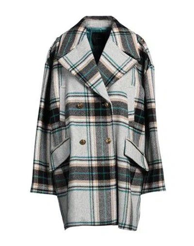 Pinko Woman Coat Light Grey Size 10 Wool, Synthetic Fibers, Cotton