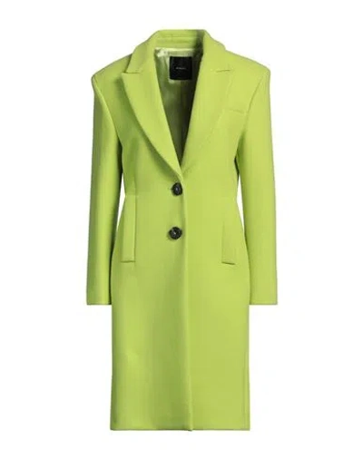 Pinko Woman Coat Lime Green Size 4 Wool, Polyamide