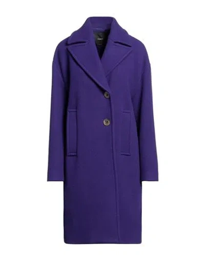 Pinko Woman Coat Purple Size 12 Virgin Wool, Polyamide