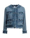 Pinko Woman Denim Outerwear Blue Size 4 Cotton, Acrylic, Polyamide In Blue
