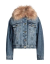 Pinko Woman Denim Outerwear Blue Size S Cotton, Acrylic In Blue
