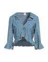 Pinko Woman Denim Shirt Blue Size 8 Cotton In Blue